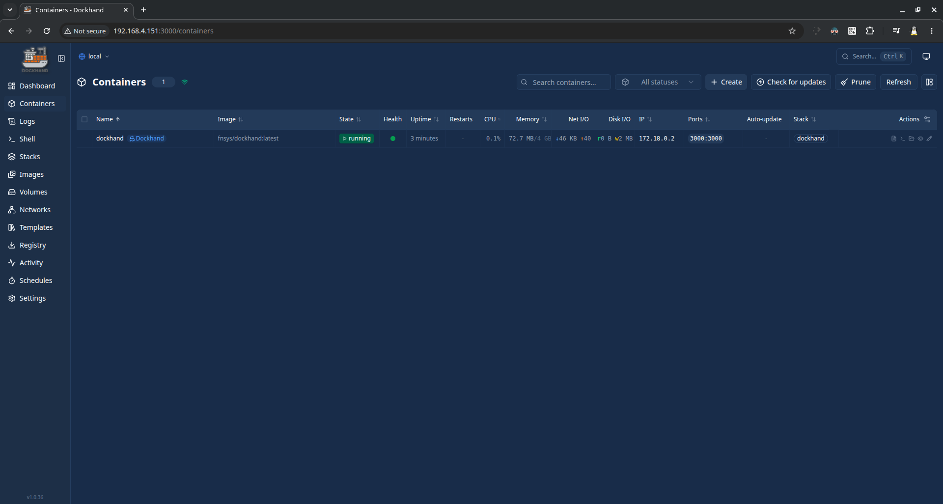 Example of Dockhand